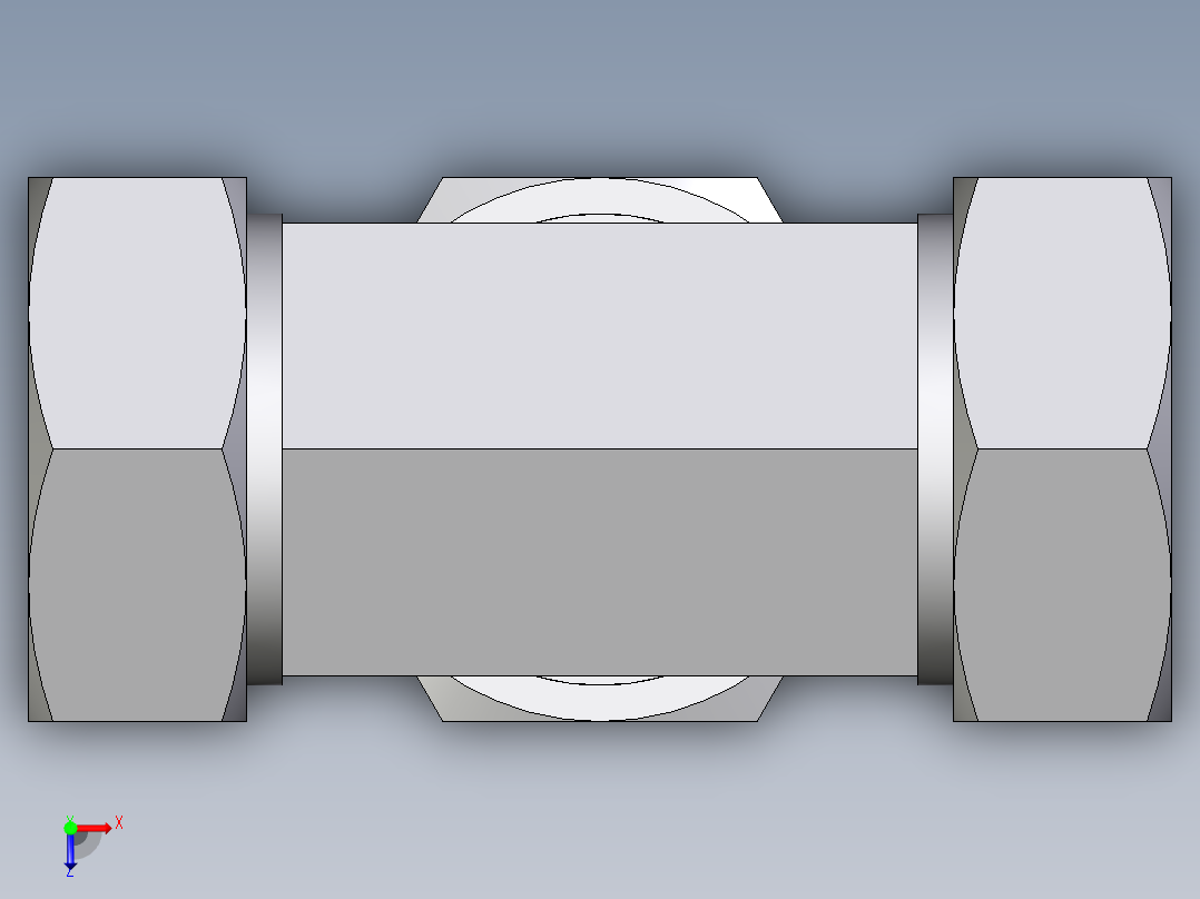 卡套式工业通用硬管接头EO_Union_tee_T42ZL71俯视图
