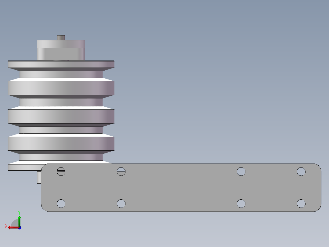 张紧轮模型后视图
