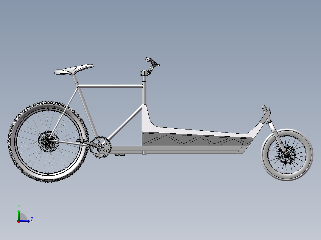 95---货运自行车设计模型 sw2010三维图纸模型设计图纸左视图