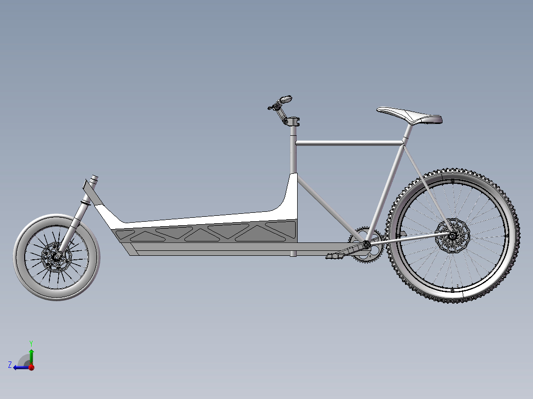 95---货运自行车设计模型 sw2010三维图纸模型设计图纸右视图