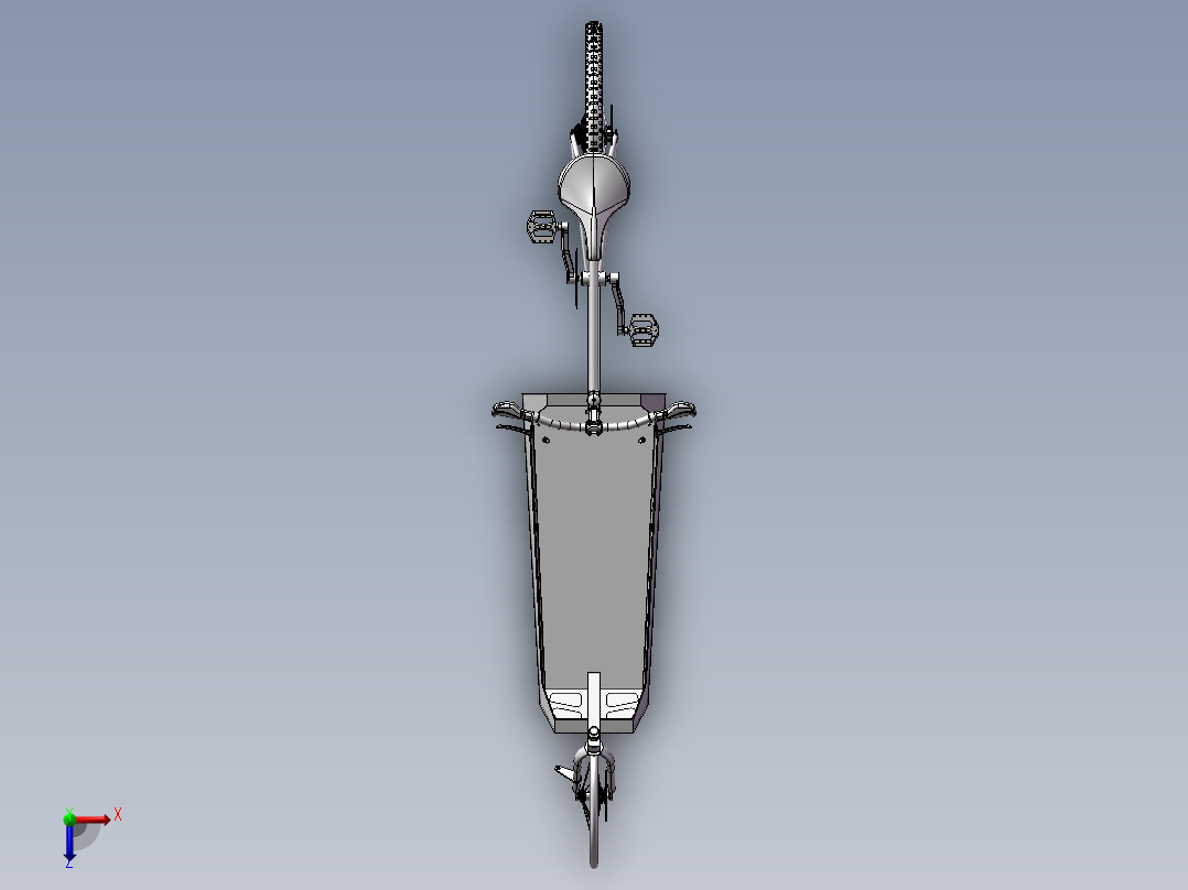 95---货运自行车设计模型 sw2010三维图纸模型设计图纸俯视图