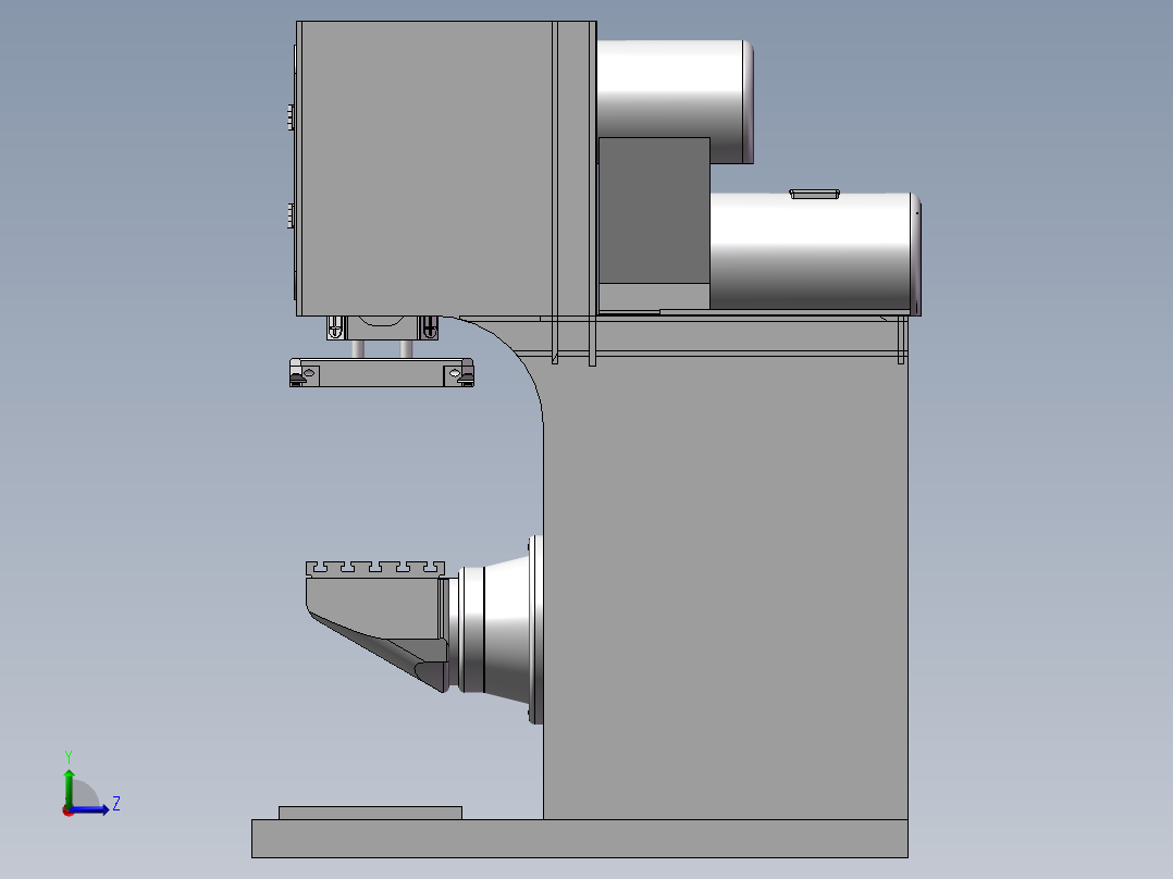 筒形件卷边接合偏心冲床左视图
