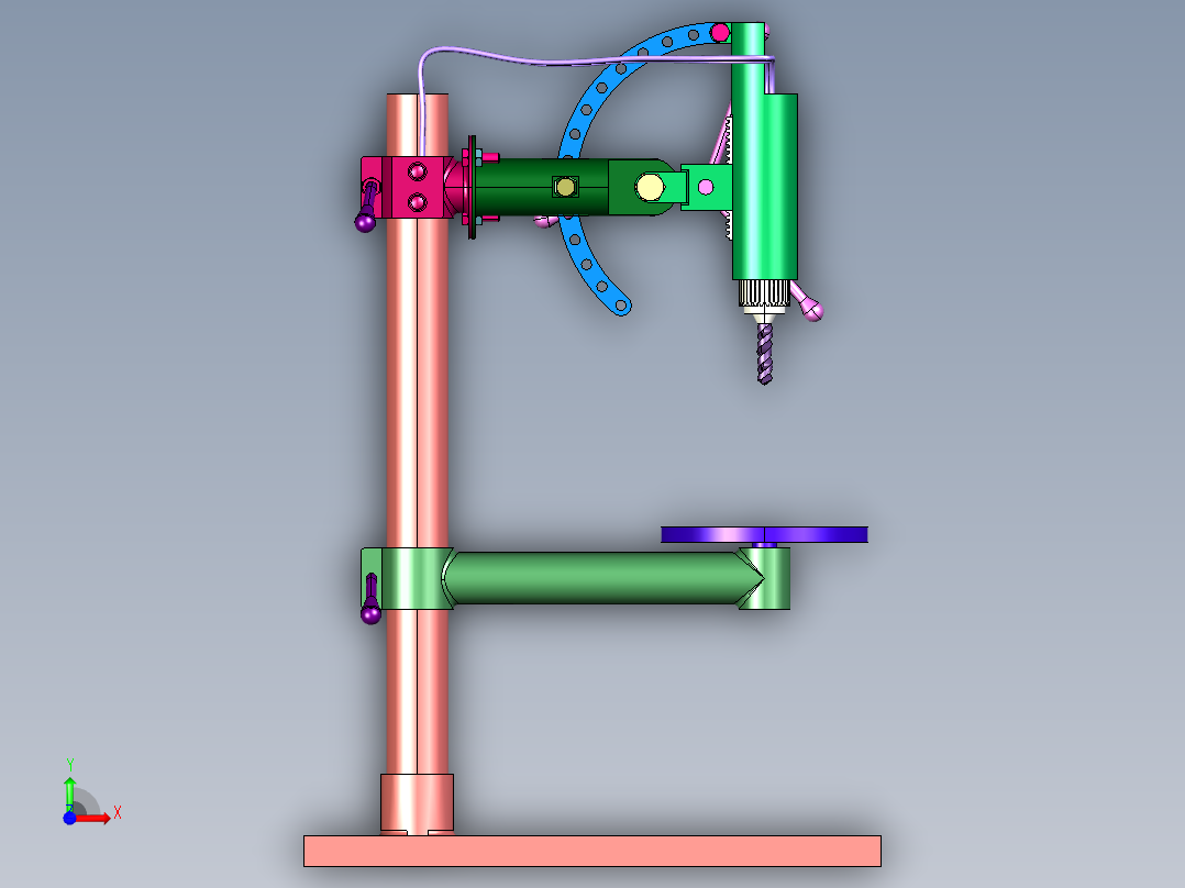 工业级工作台微型钻孔机前视图