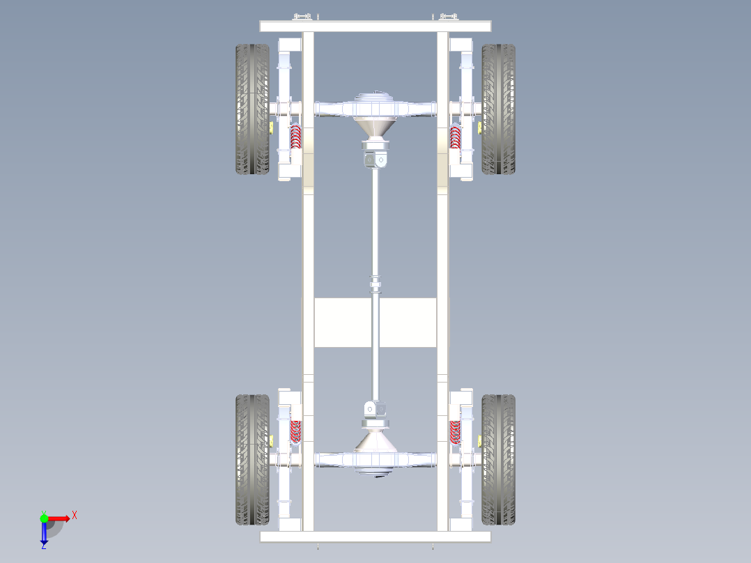 jeep-sasi吉普车底盘3D图纸 x_t IGS格式俯视图