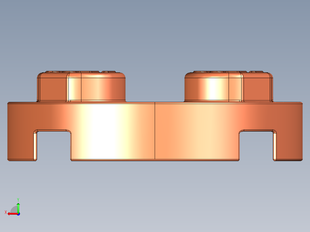 乐高零件 4032 板 2 x 2 圆形-4032 Bright Reddish Orange Plate 2 x 2 Round.STEP后视图