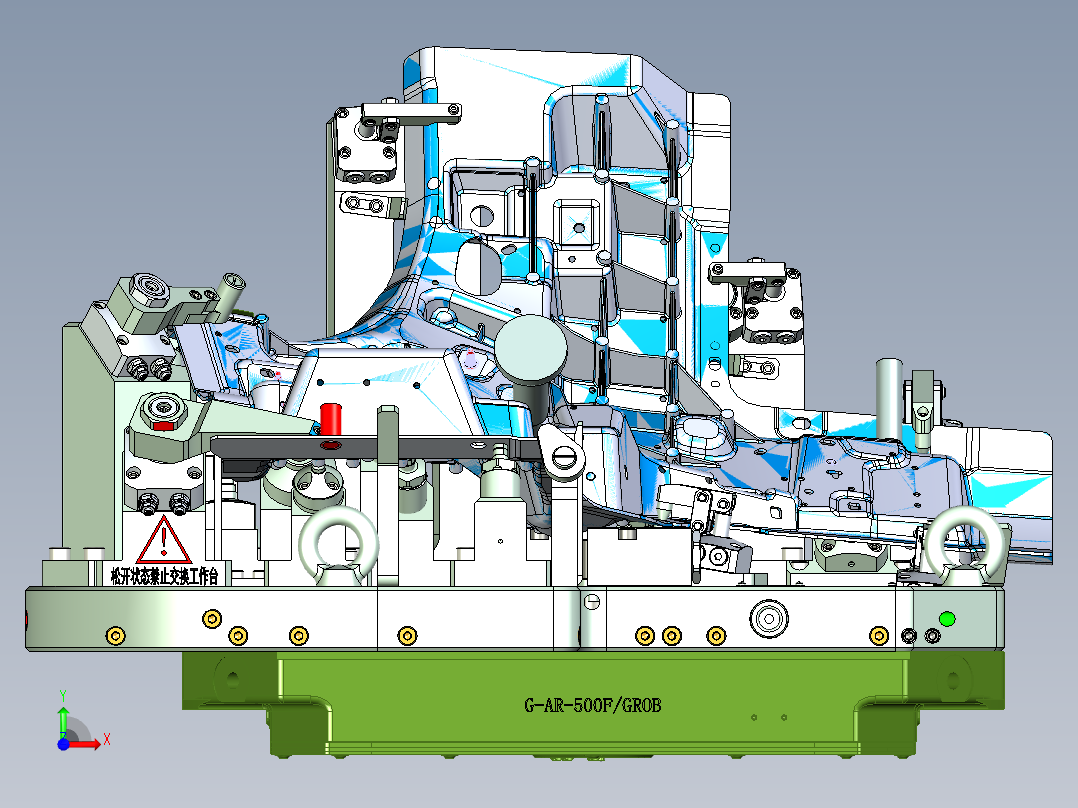 左护板液压夹具前视图