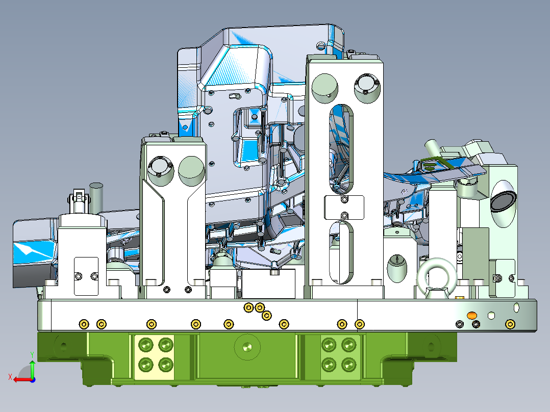 左护板液压夹具后视图