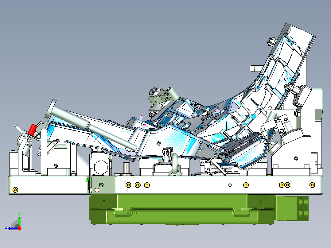 左护板液压夹具右视图