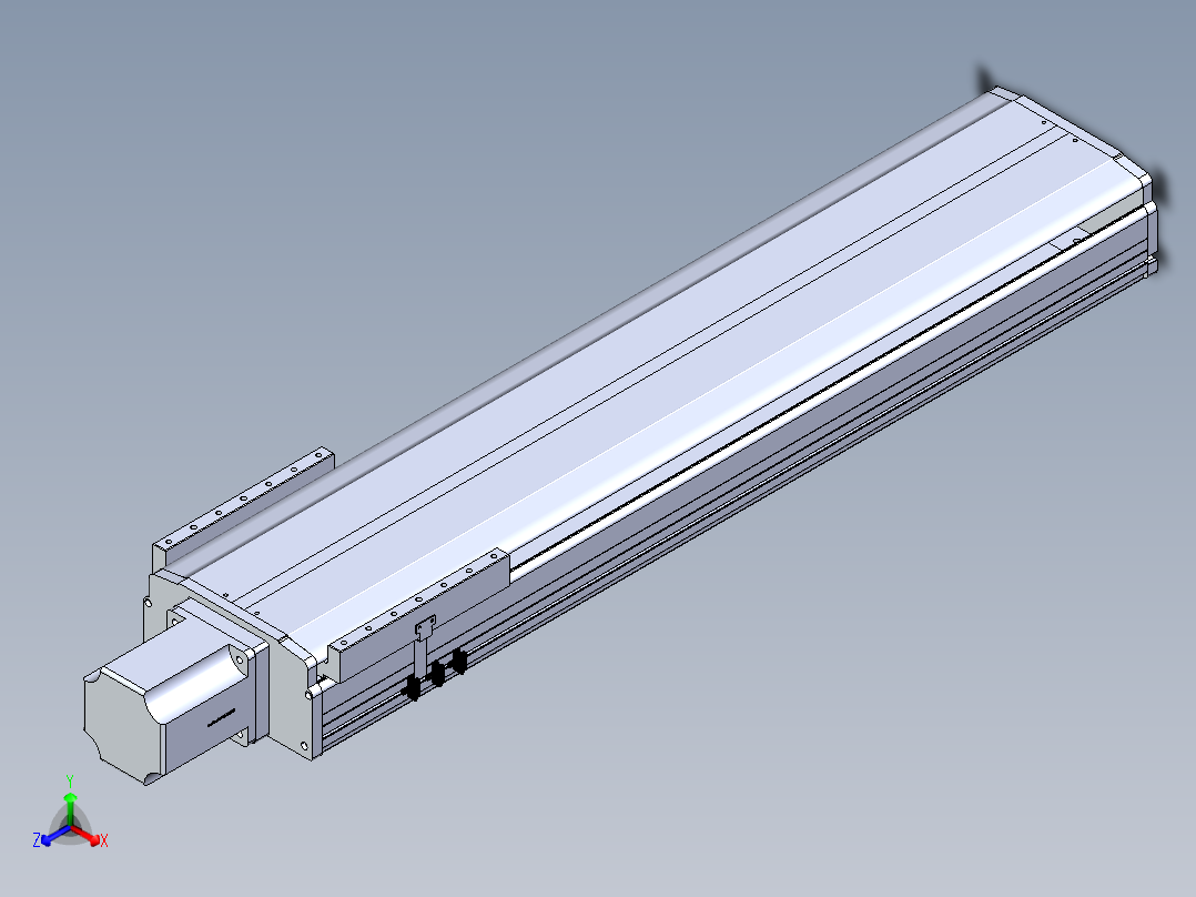 东锦丝杆传动-直线滑台模组DH270-C-L10-S950-BC-T1000W-C3正等轴测图