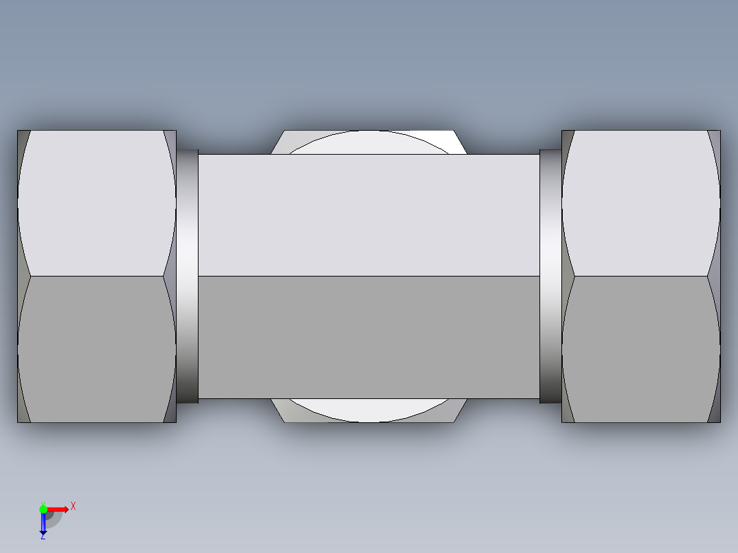 卡套式工业通用硬管接头EO_Swivel_nut_branch_tee_ET38SCF俯视图