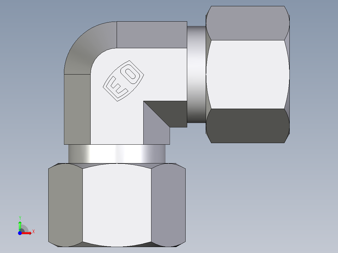 卡套式工业通用硬管接头EO_Union_elbow_W12ZL71前视图