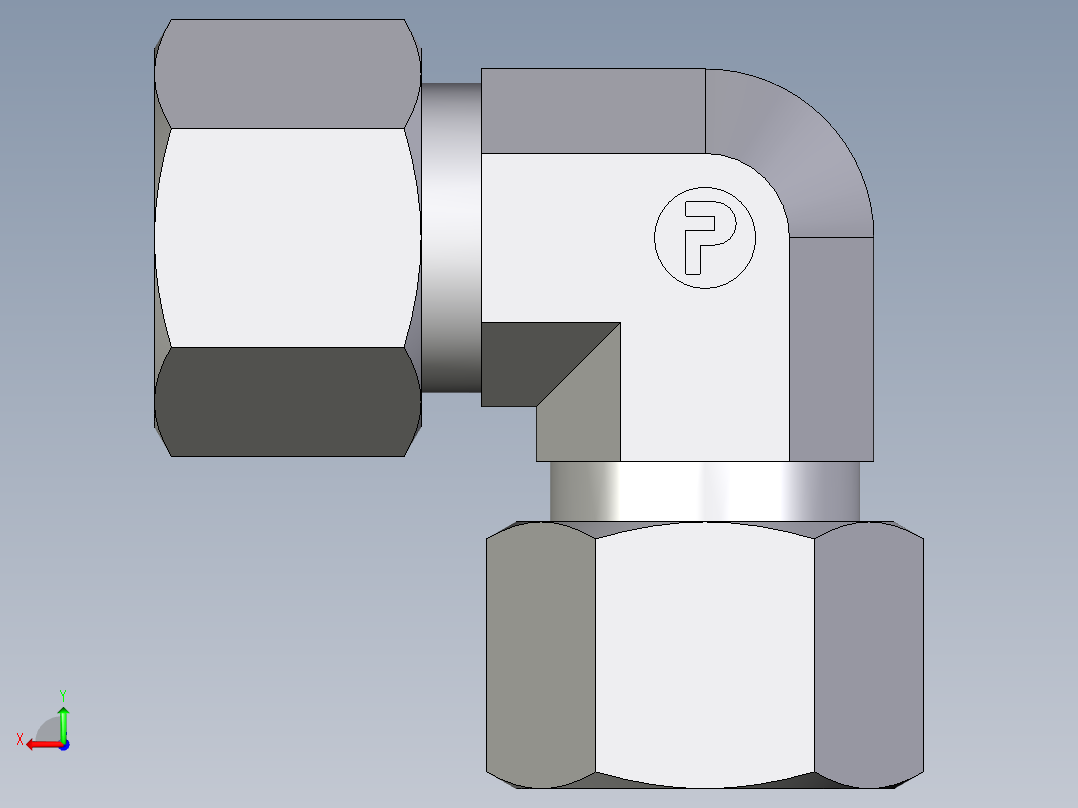 卡套式工业通用硬管接头EO_Union_elbow_W12ZL71后视图