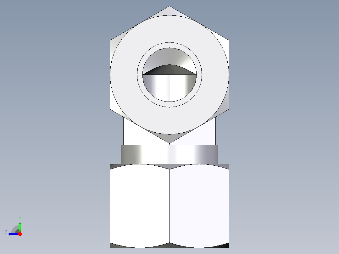 卡套式工业通用硬管接头EO_Union_elbow_W12ZL71右视图
