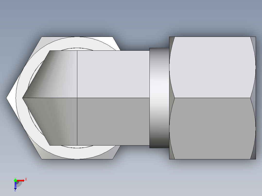 卡套式工业通用硬管接头EO_Union_elbow_W12ZL71俯视图