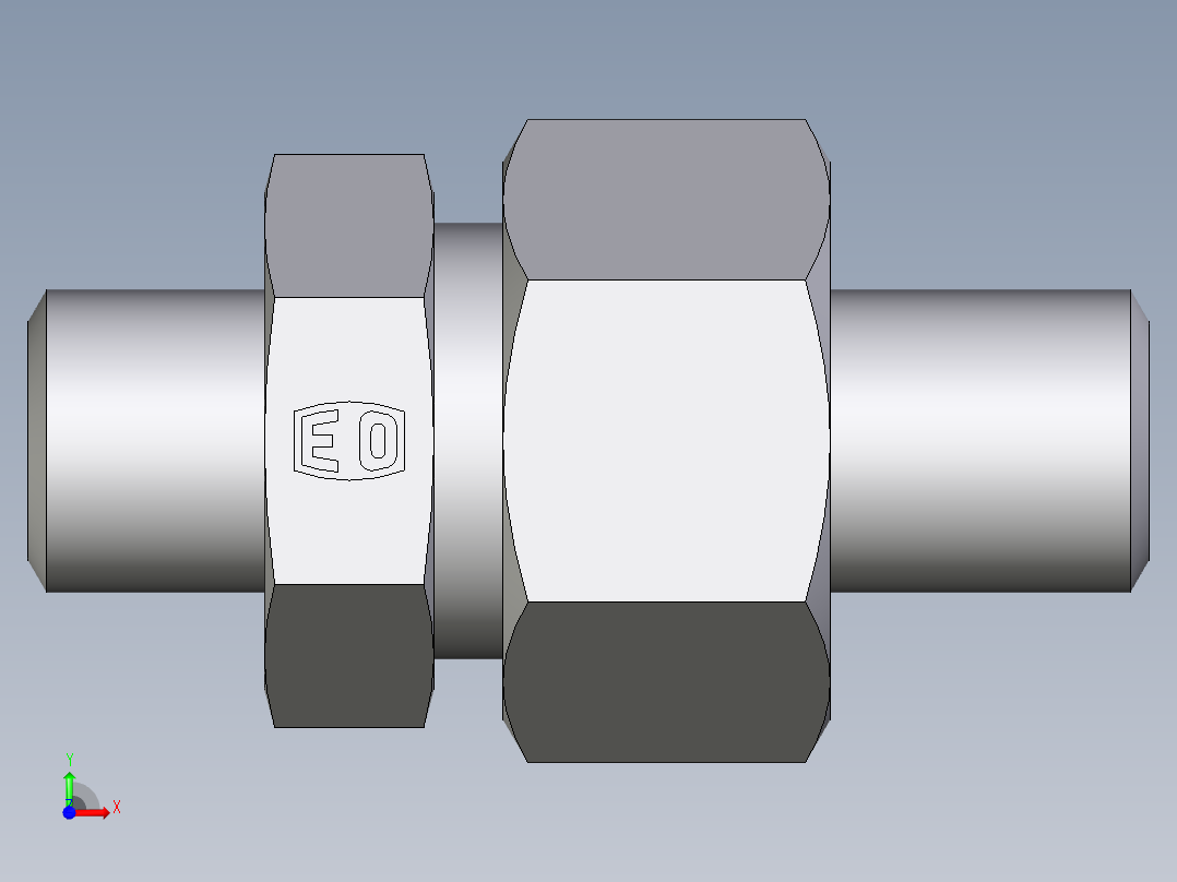 卡套式工业通用硬管接头EO_Weld_fitting_for_tubes_ASK625X4S前视图