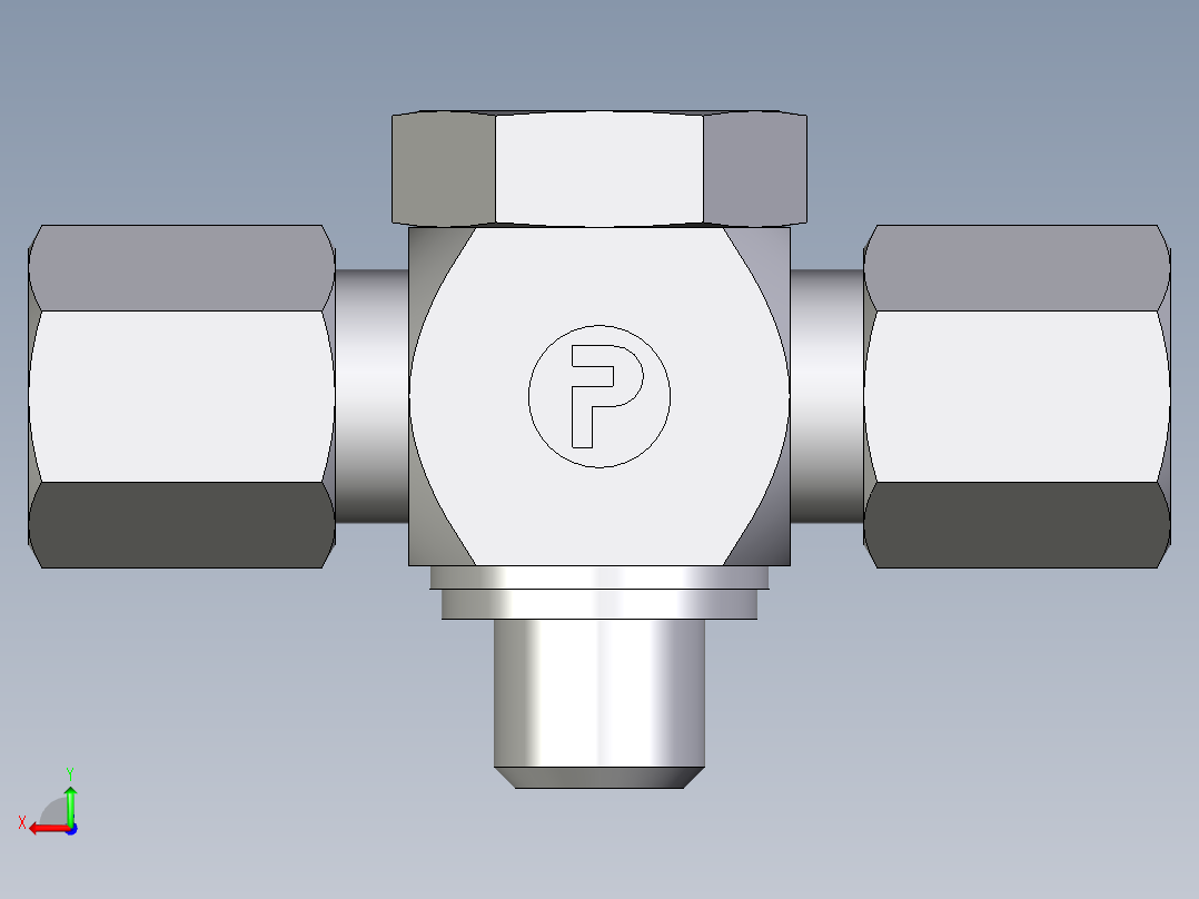 卡套式工业通用硬管接头EO_High_pressure_banjo_tee_TH06ZLMKDSCF后视图