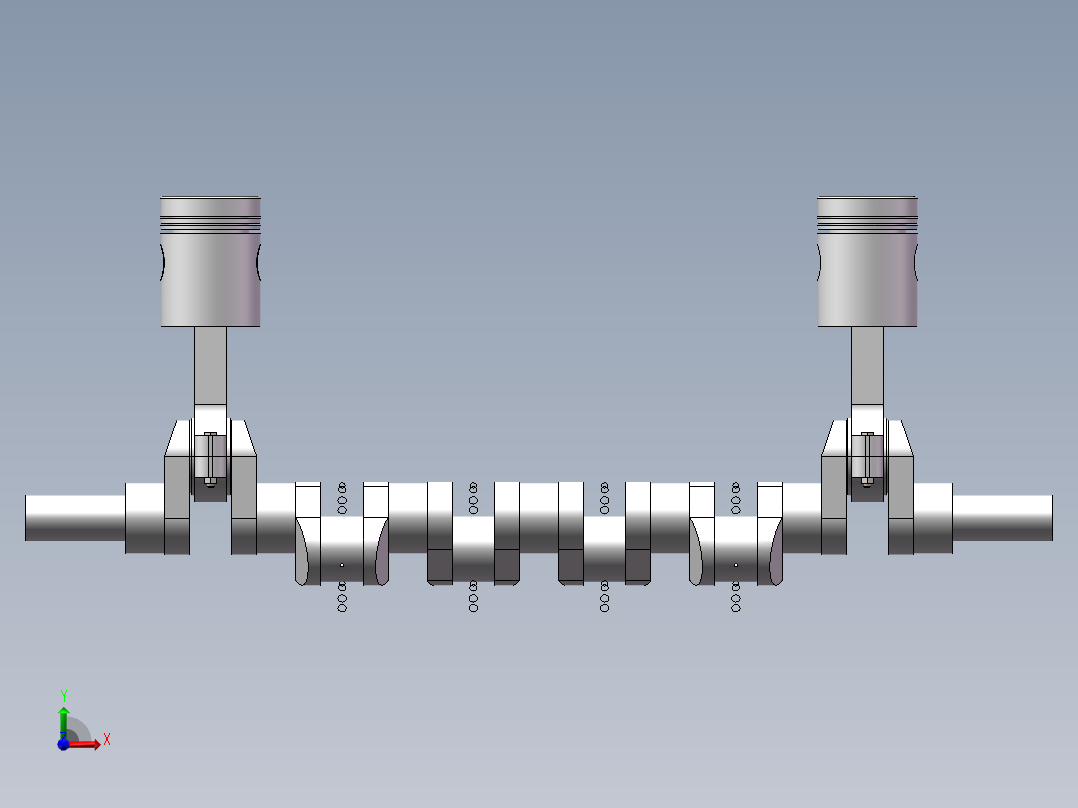曲轴连杆活塞模型与CAD前视图