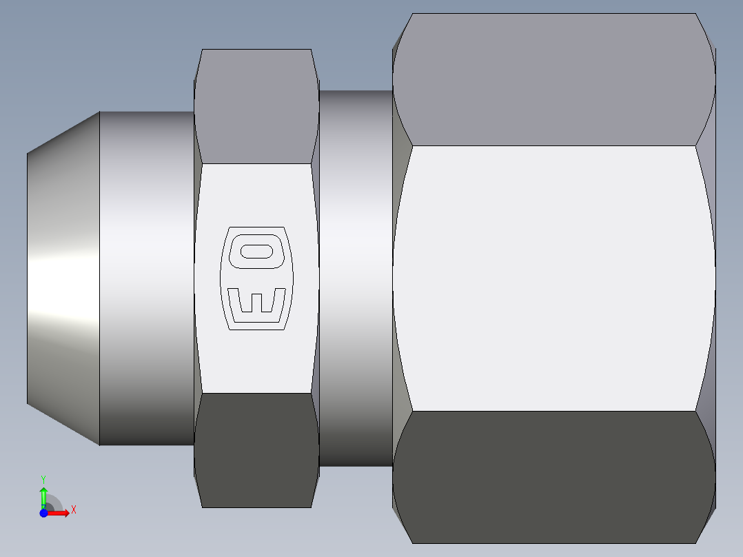 卡套式工业通用硬管接头EO_Weld_connector_AS12L前视图