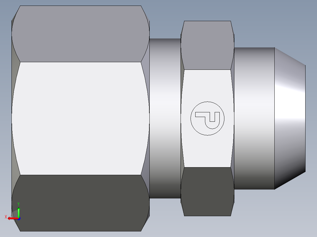 卡套式工业通用硬管接头EO_Weld_connector_AS12L后视图