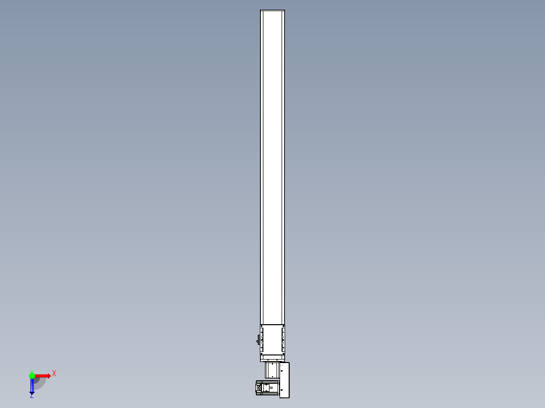 同步带全封闭直线模组TPA-HCB-105D-90-L1250-MR-Y-P20-N3俯视图
