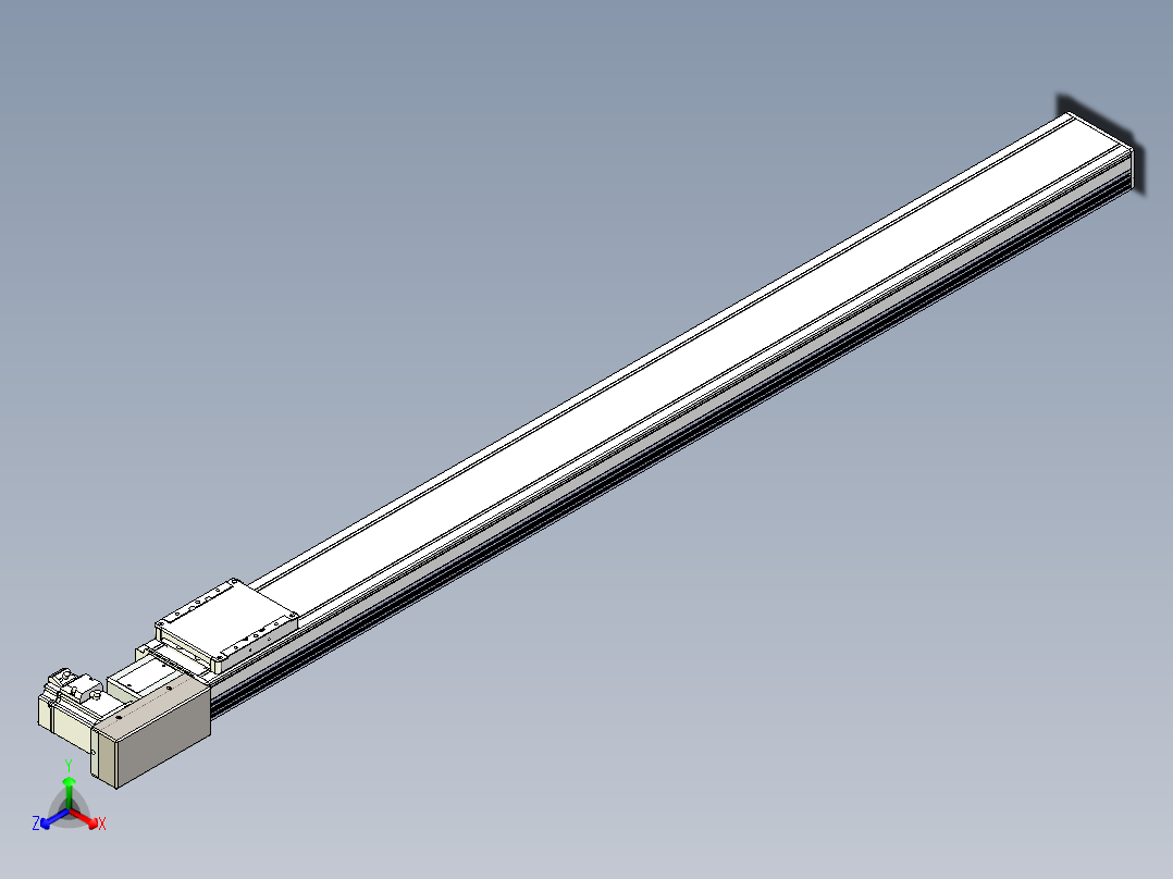 同步带全封闭直线模组TPA-HCB-105D-90-L1250-MR-Y-P20-N3正等轴测图