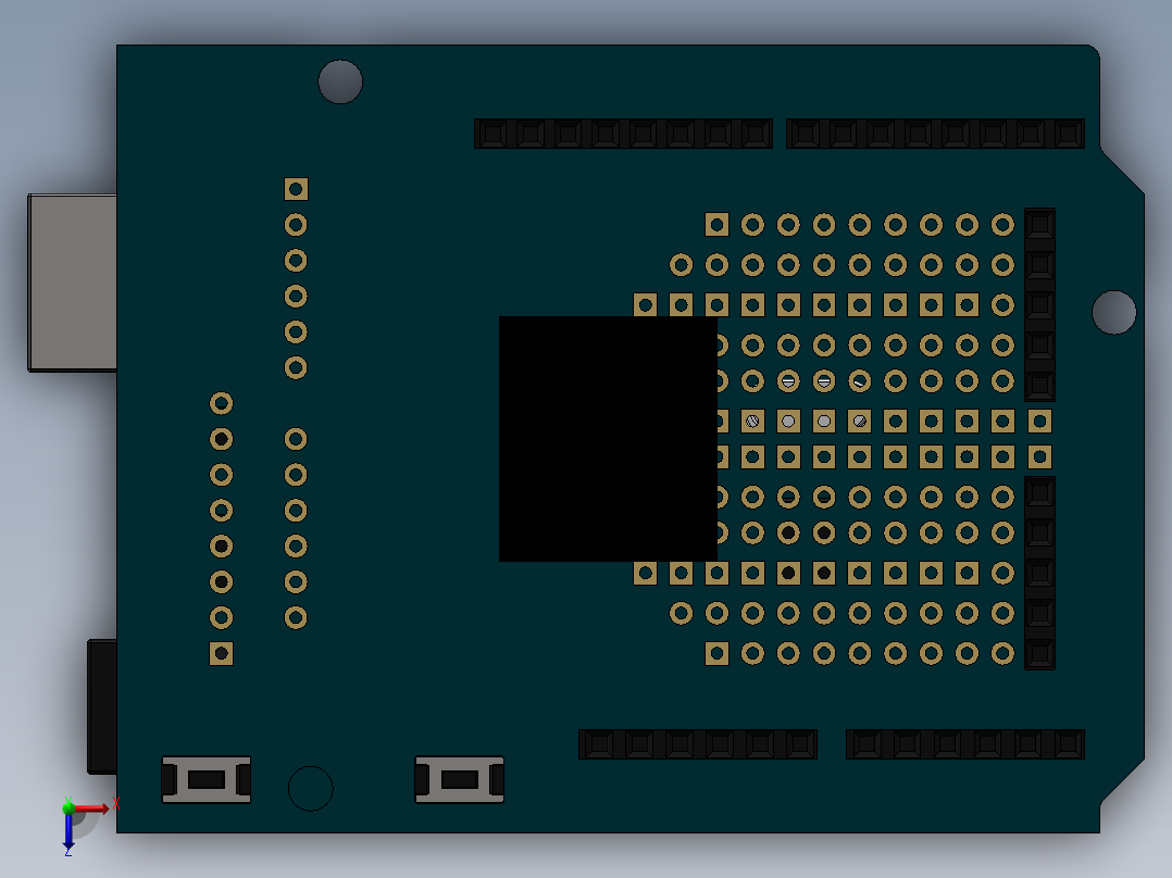Arduino控制板+扩展板俯视图