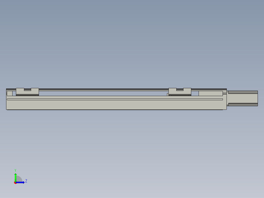 直线模组LHA6-S400-M-100W(16丝杆)设计图纸左视图