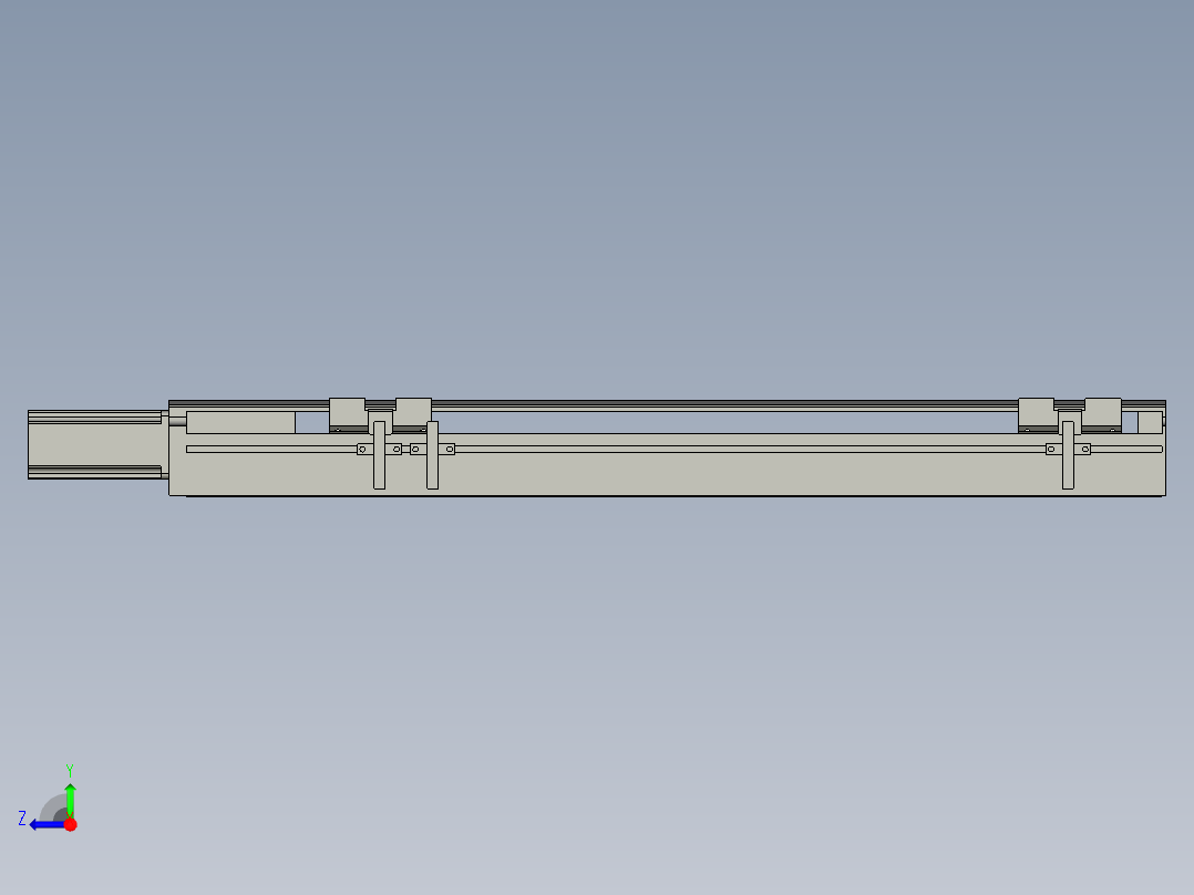 直线模组LHA6-S400-M-100W(16丝杆)设计图纸右视图