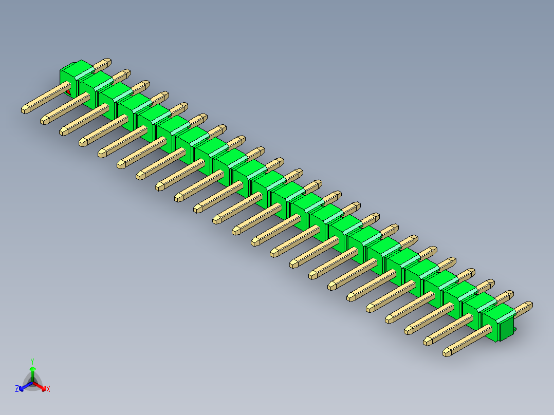 彩色公头100mil（2.54mm）系列-DS1021_green_1x23p_100mil_Type1_rev1.0