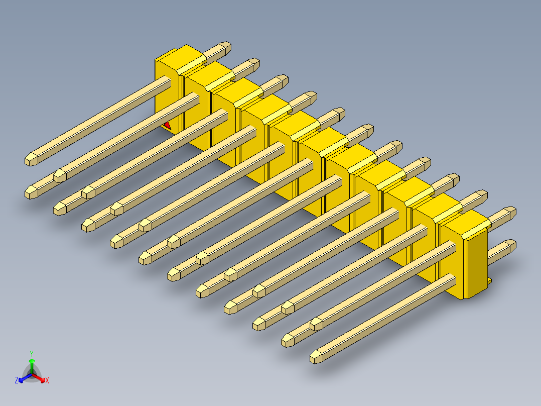 彩色公头100mil（2.54mm）系列-DS1021_yellow_2x11p_100mil_Type5_rev1.0