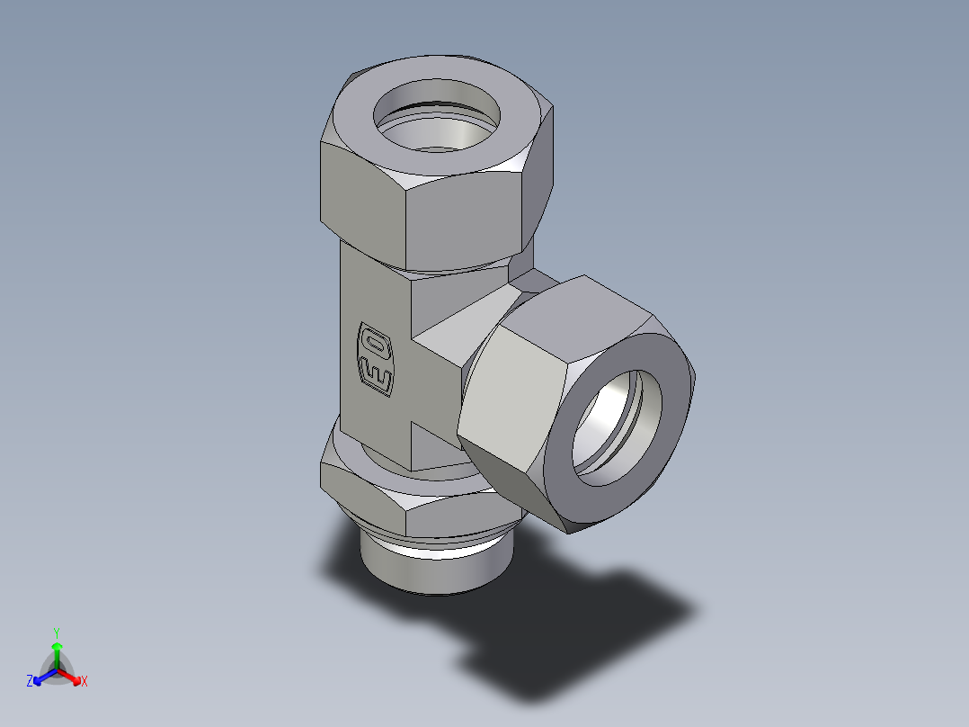 卡套式工业通用硬管接头EO_Adjustable_locknut_run_tee_LEE22LRCF
