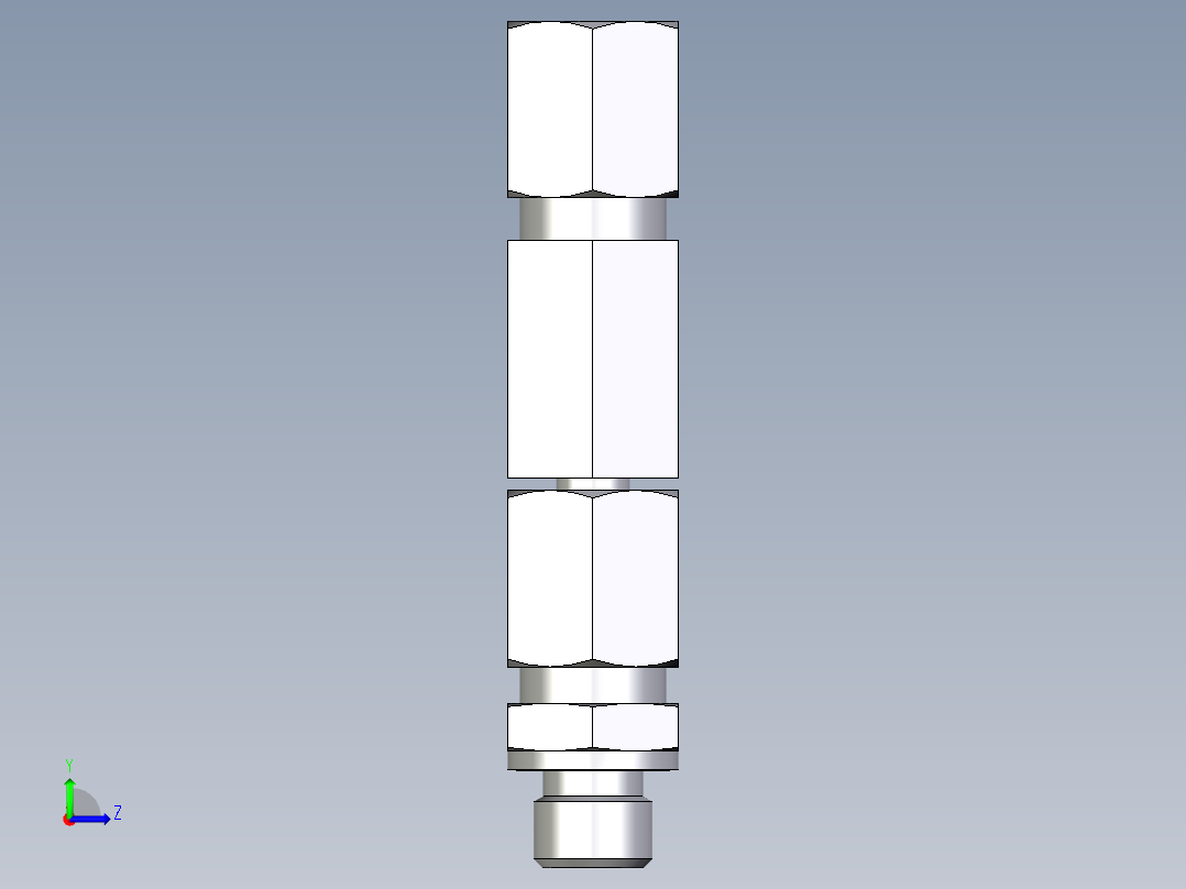 卡套式工业通用硬管接头EO_Assembled_adjustable_standpipe_run_tee_EVL06LR71左视图