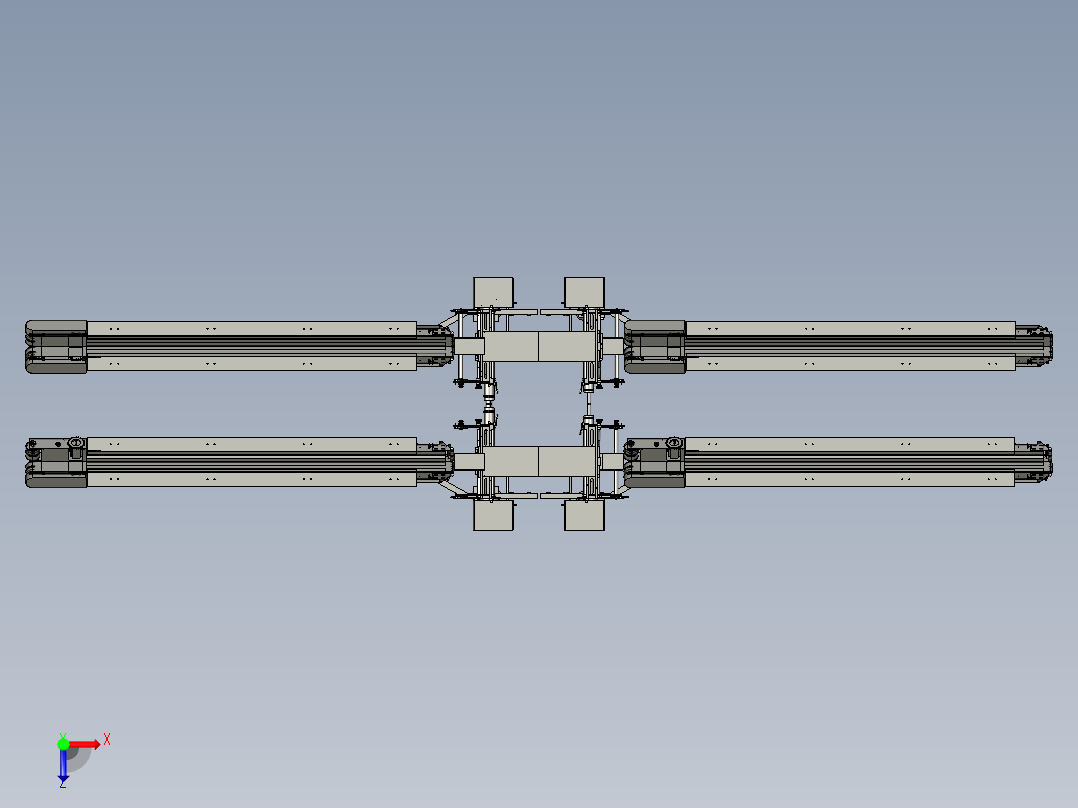 双排快速输送机俯视图