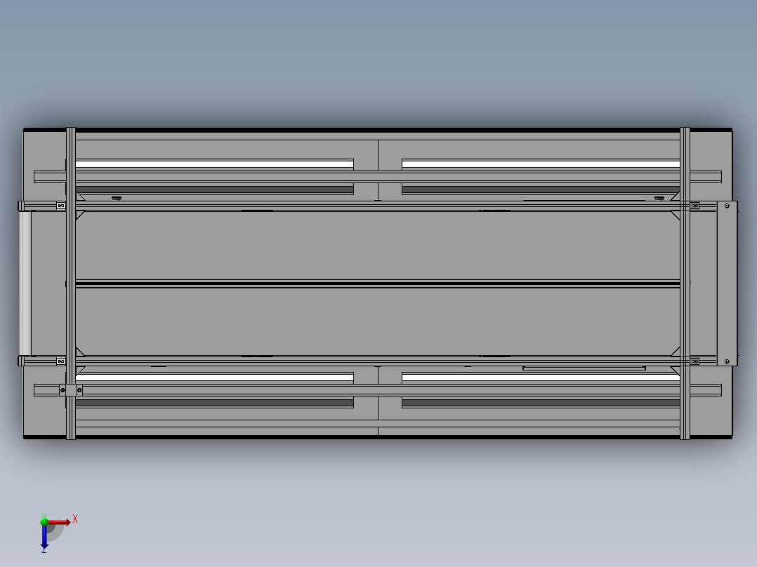3M双层皮带线 3D图纸非标自动化机械三维俯视图
