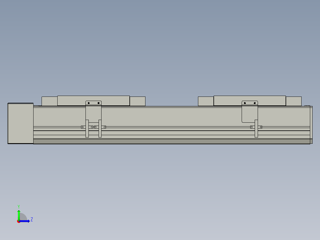直线模组LHC17-S300-R设计图纸左视图