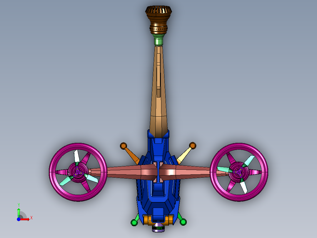 未来纯电动有人驾驶飞行器前视图