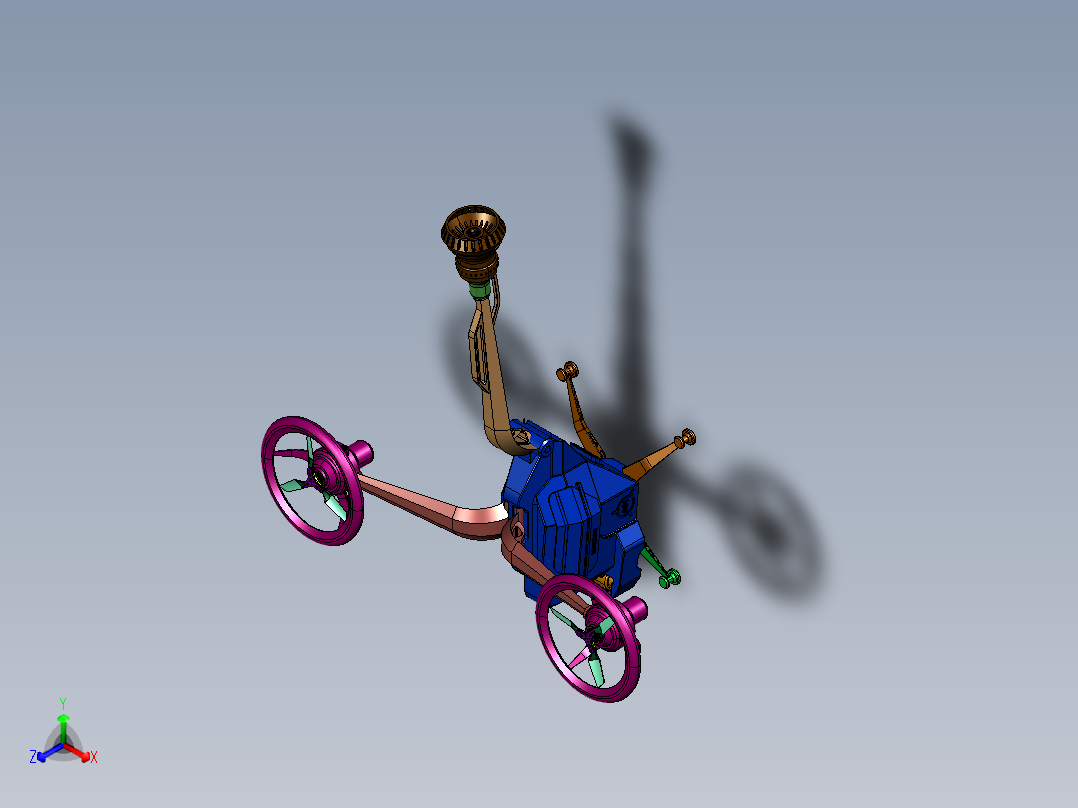 未来纯电动有人驾驶飞行器正等轴测图