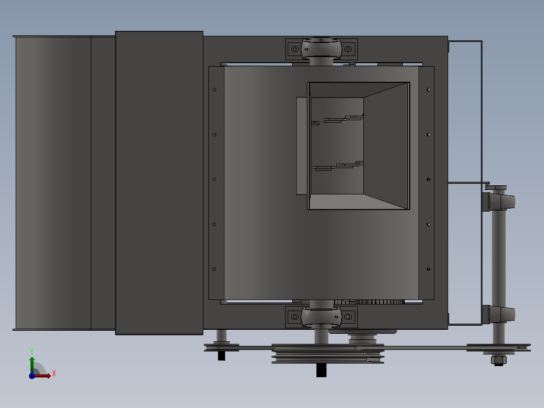 板栗脱蓬脱壳机前视图