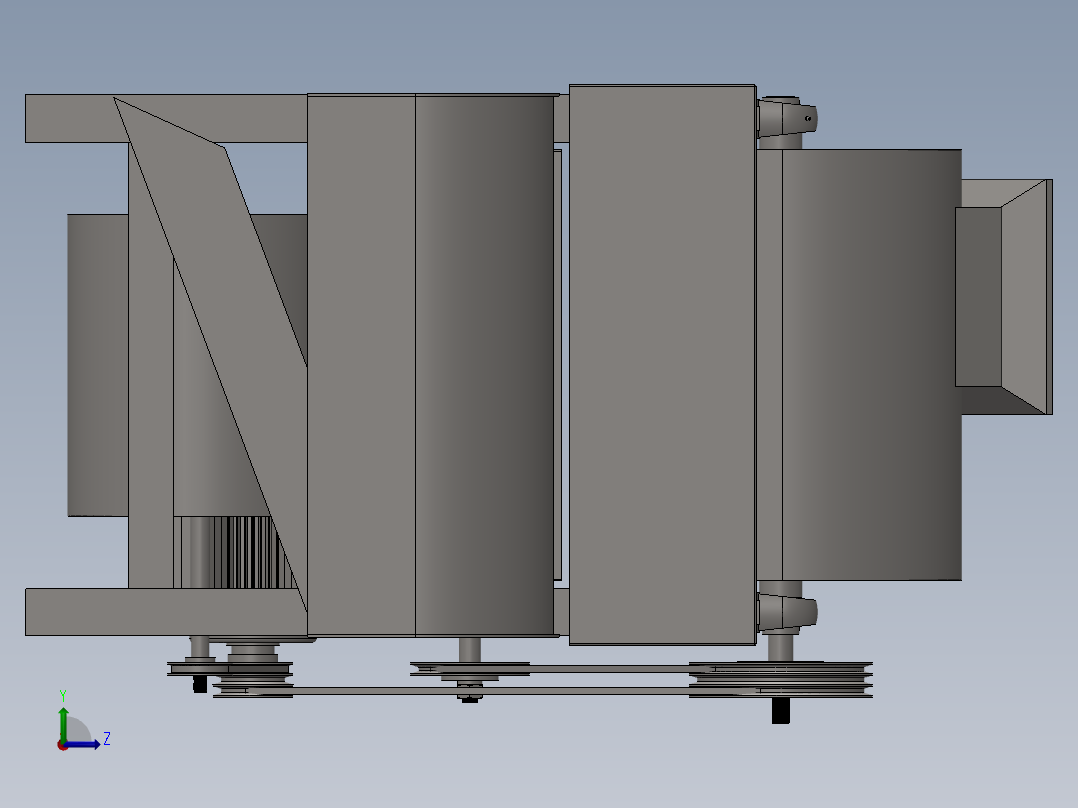 板栗脱蓬脱壳机左视图