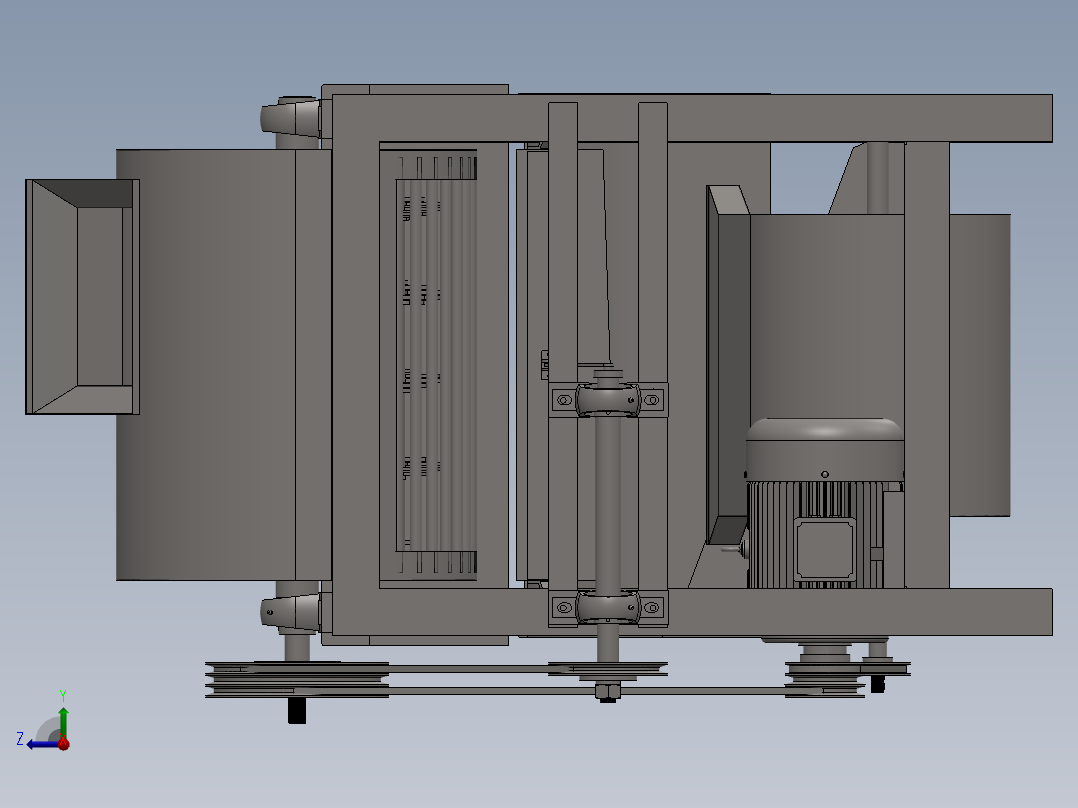 板栗脱蓬脱壳机右视图