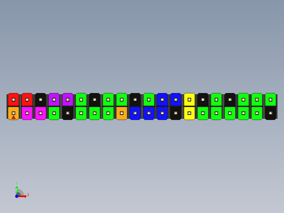 彩色公头100mil（2.54mm）系列-DS1021-RaspberryPi-2x20pin-colored-REV1.0前视图