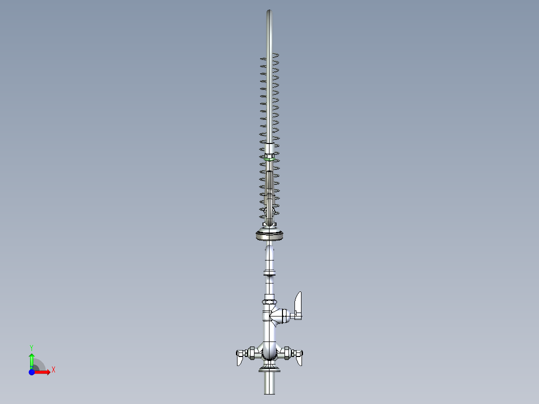 工业厨房预冲洗水龙头前视图