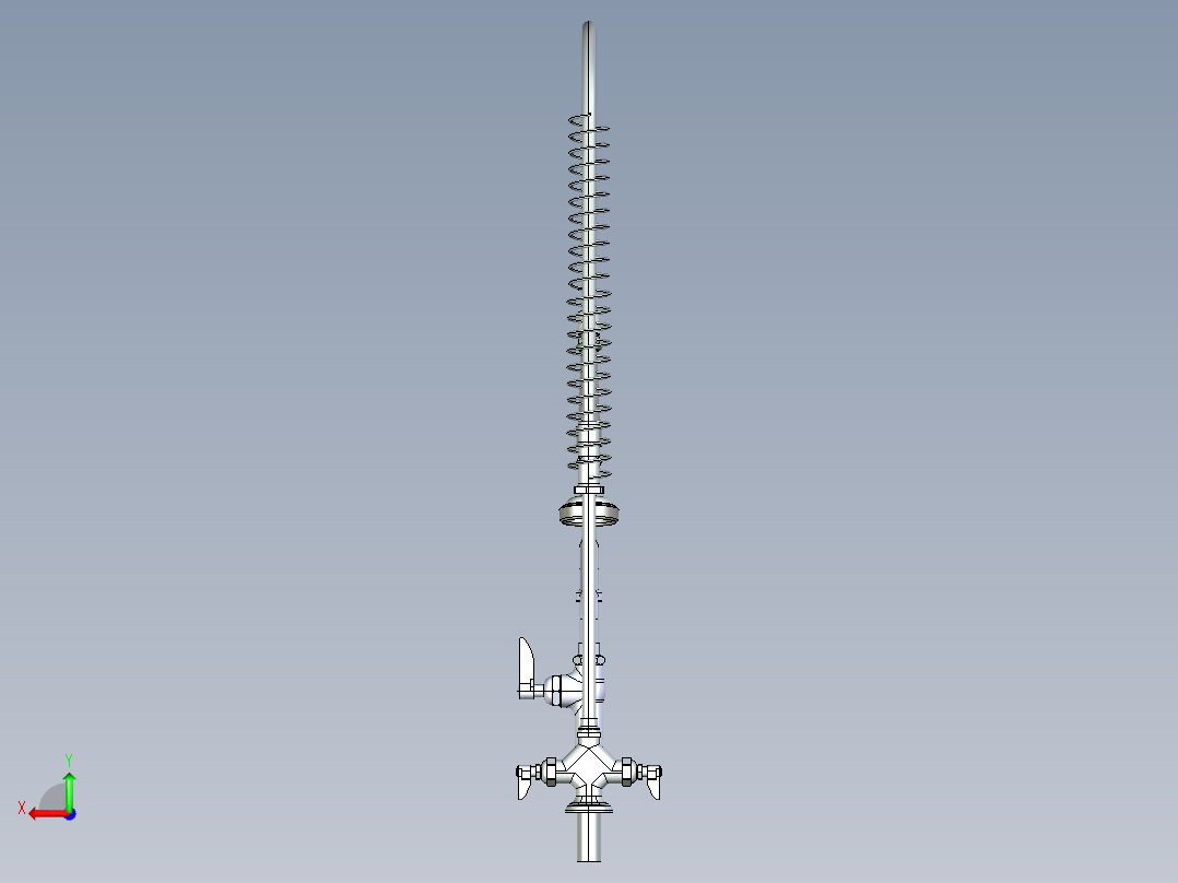工业厨房预冲洗水龙头后视图