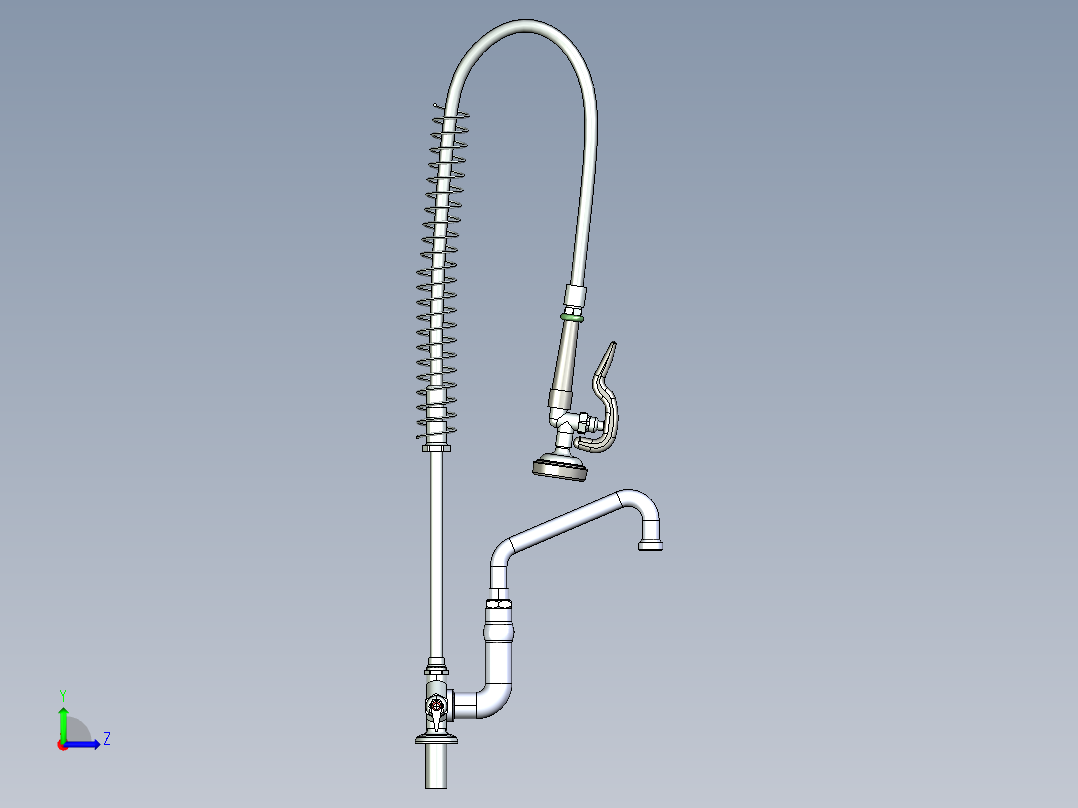 工业厨房预冲洗水龙头左视图