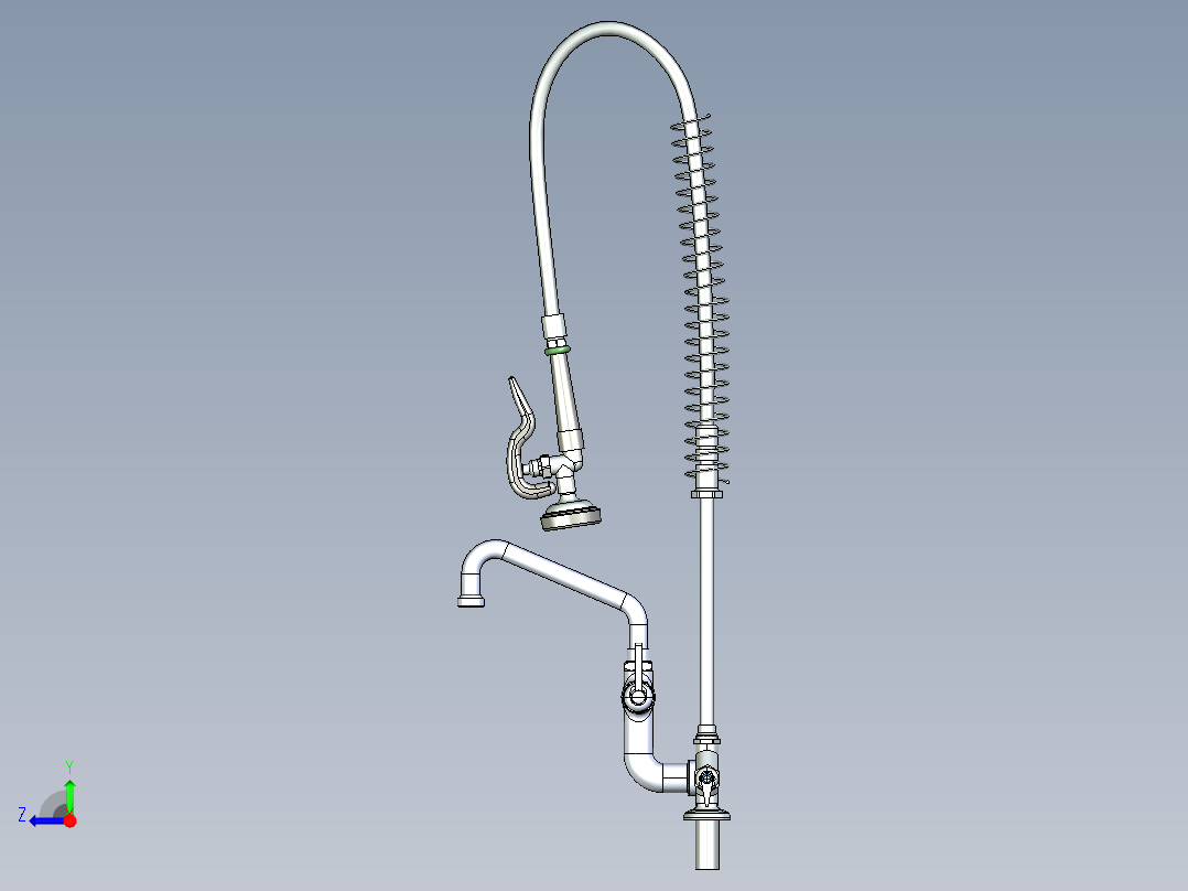 工业厨房预冲洗水龙头右视图