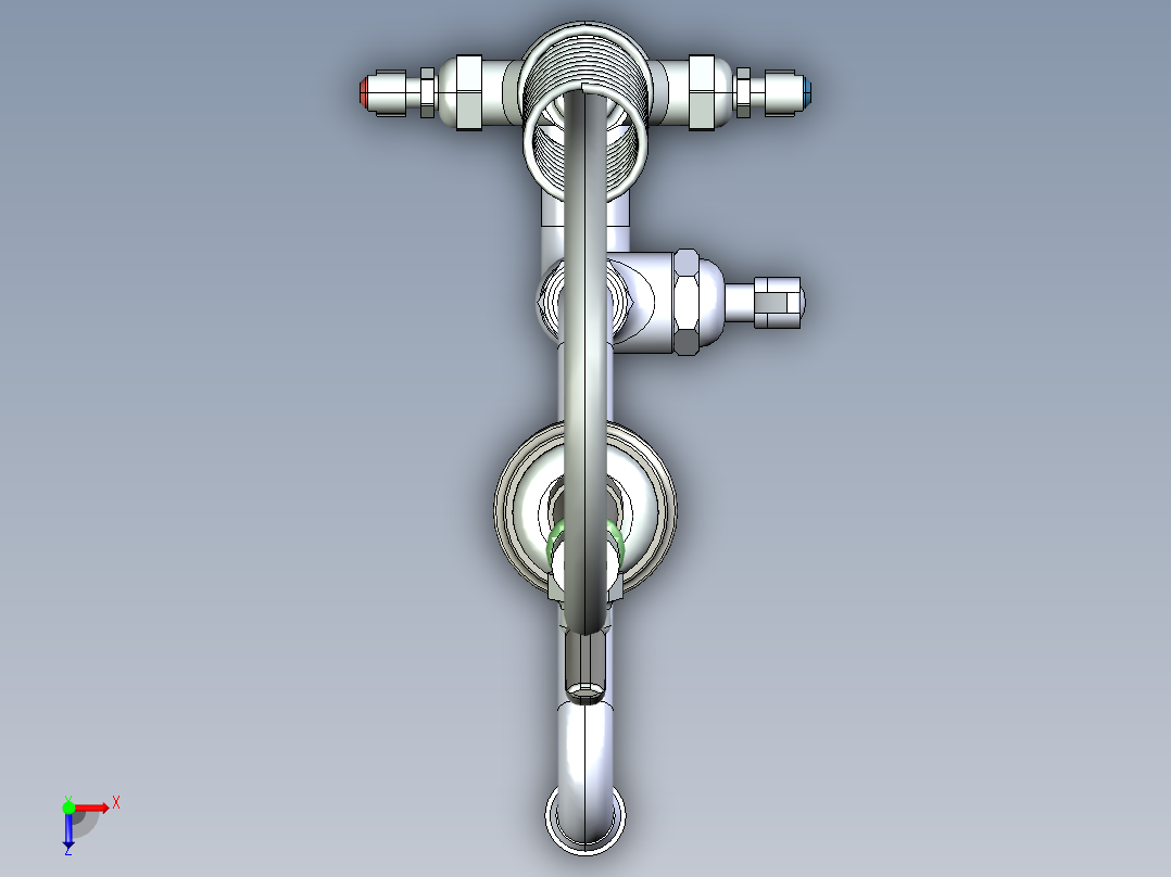 工业厨房预冲洗水龙头俯视图