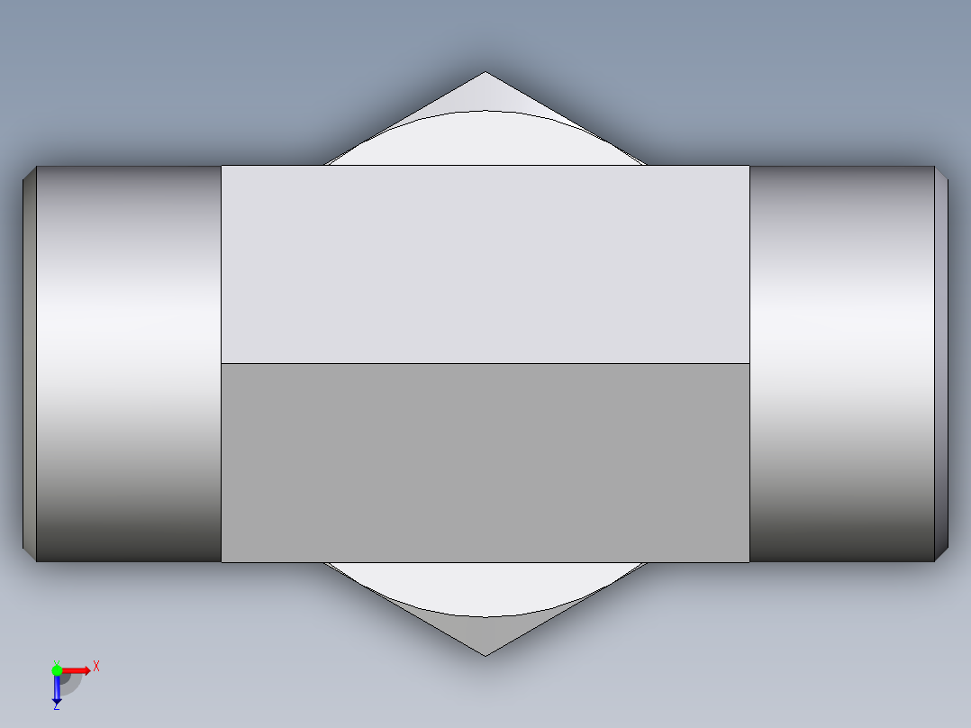 卡套式工业通用硬管接头EO_Assembled_adjustable_standpipe_branch_tee_EVT25SMOMD71俯视图