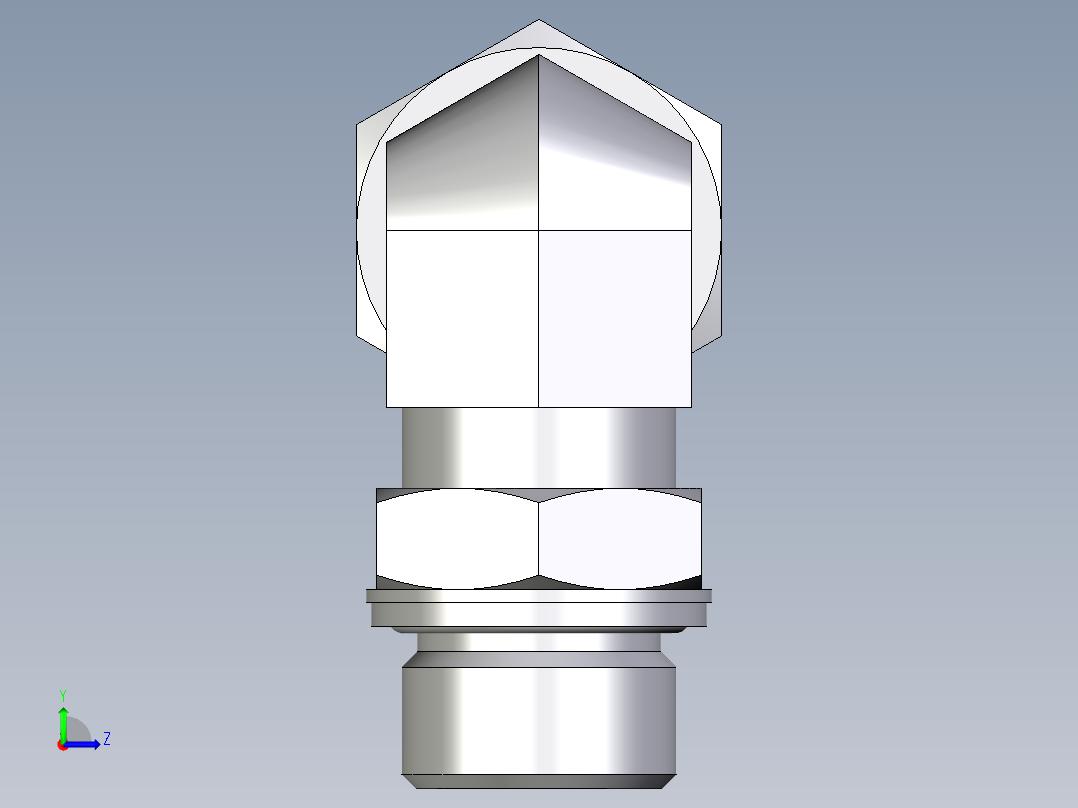 卡套式工业通用硬管接头EO_Adjustable_Locknut_elbow_WEE20SMCF左视图
