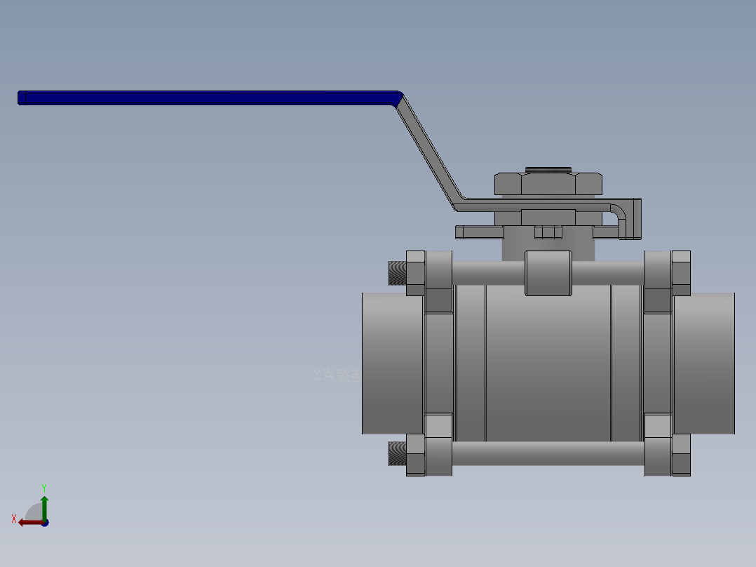 三片式对焊球阀-304 DN15-DN80后视图