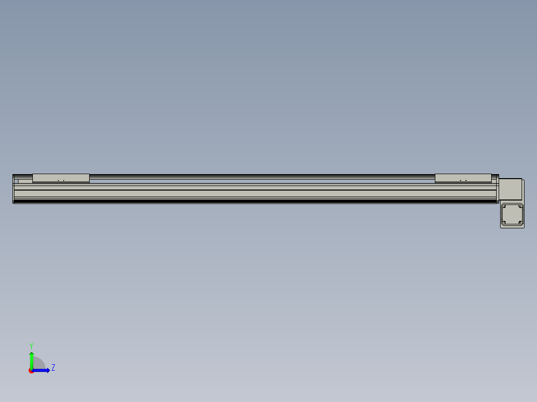 直线模组LHB21-L40-S1600-RD设计图纸左视图